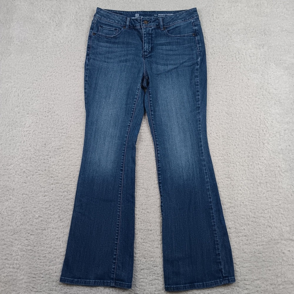 Liz Claiborne Jeans Secretly Slender Woman 8 Blue Embroidered Bootcut
